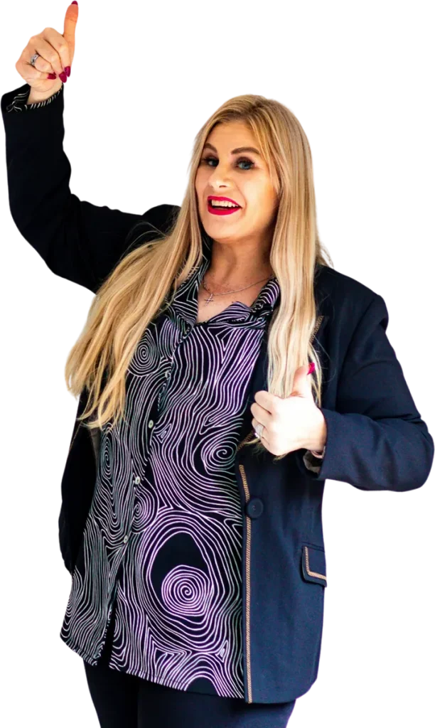 A customer service professional giving a thumbs up