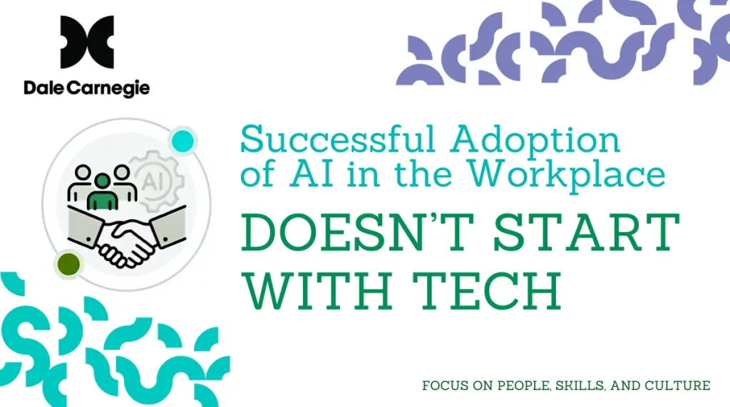 Cover of the white paper “Successful adoption of AI in the workplace doesn’t start with tech”